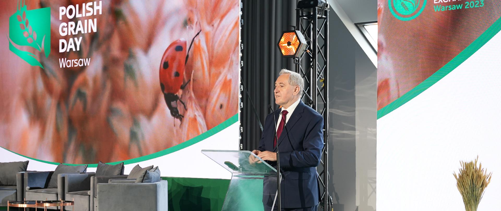 Wicepremier, minister rolnictwa i rozwoju wsi Henryk Kowalczyk podczas wypowiedzi na Polish Grain Day