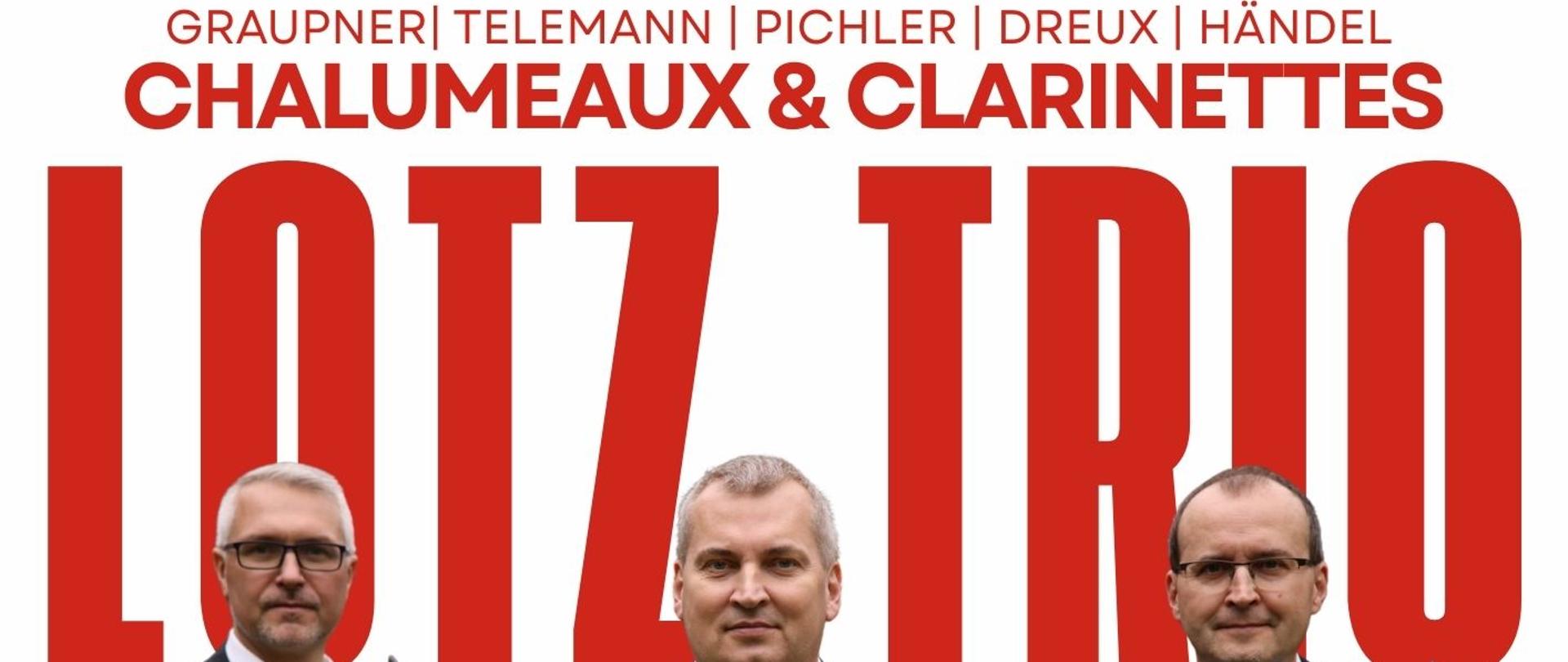 Plakat informacyjny dotyczący koncertu "Lotz Trio" odbywającego się w dniu 08.02.2026 o godz. 11.00.