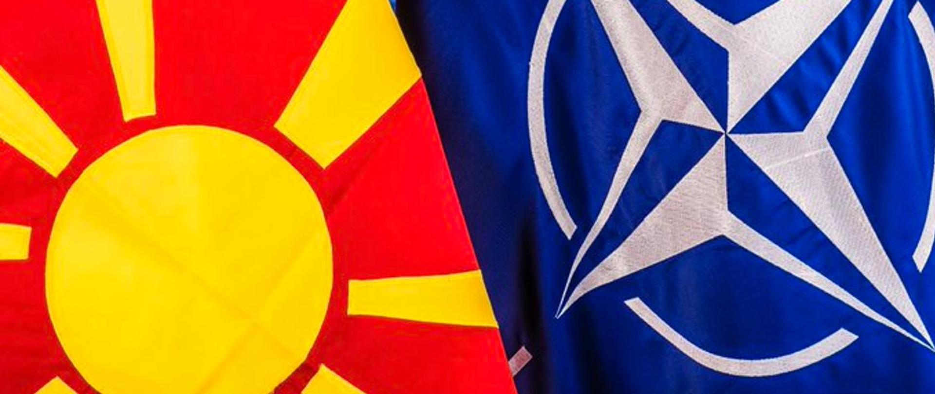 Flags of North Macedonia and NATO
