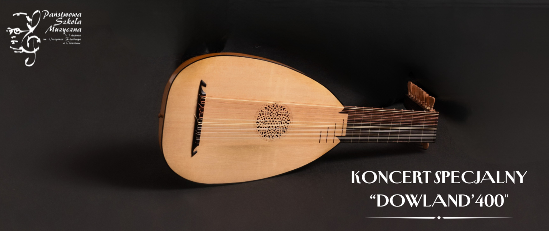 grafika z napisem Koncert specjalny Dowland’400” z okazji 400. rocznicy śmierci Johna Dowlanda
