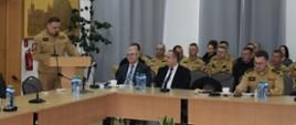 Podsumowanie działalności KP PSP w Nidzicy za rok 2023 st.bryg. Szymon Kokot zabiera głos