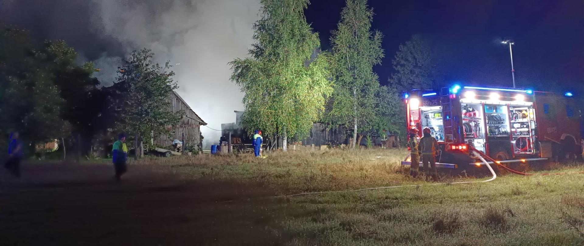 Pożar zabudowań gospodarczych w miejscowości Osówka