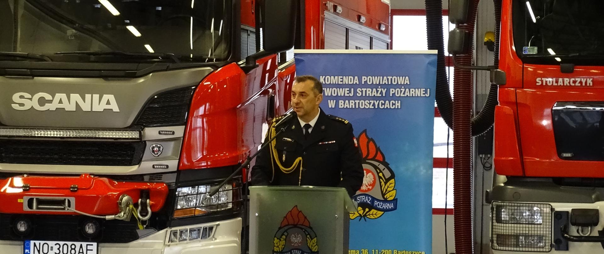 Przemowa Komendanta Powiatowego PSP w Bartoszycach st. bryg. Andrzeja Harhaja