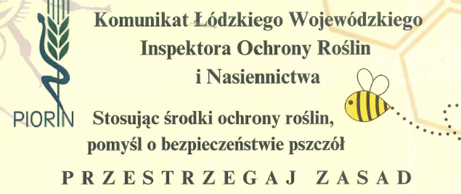 Plakat dotyczący stosowania środków ochrony roślin
