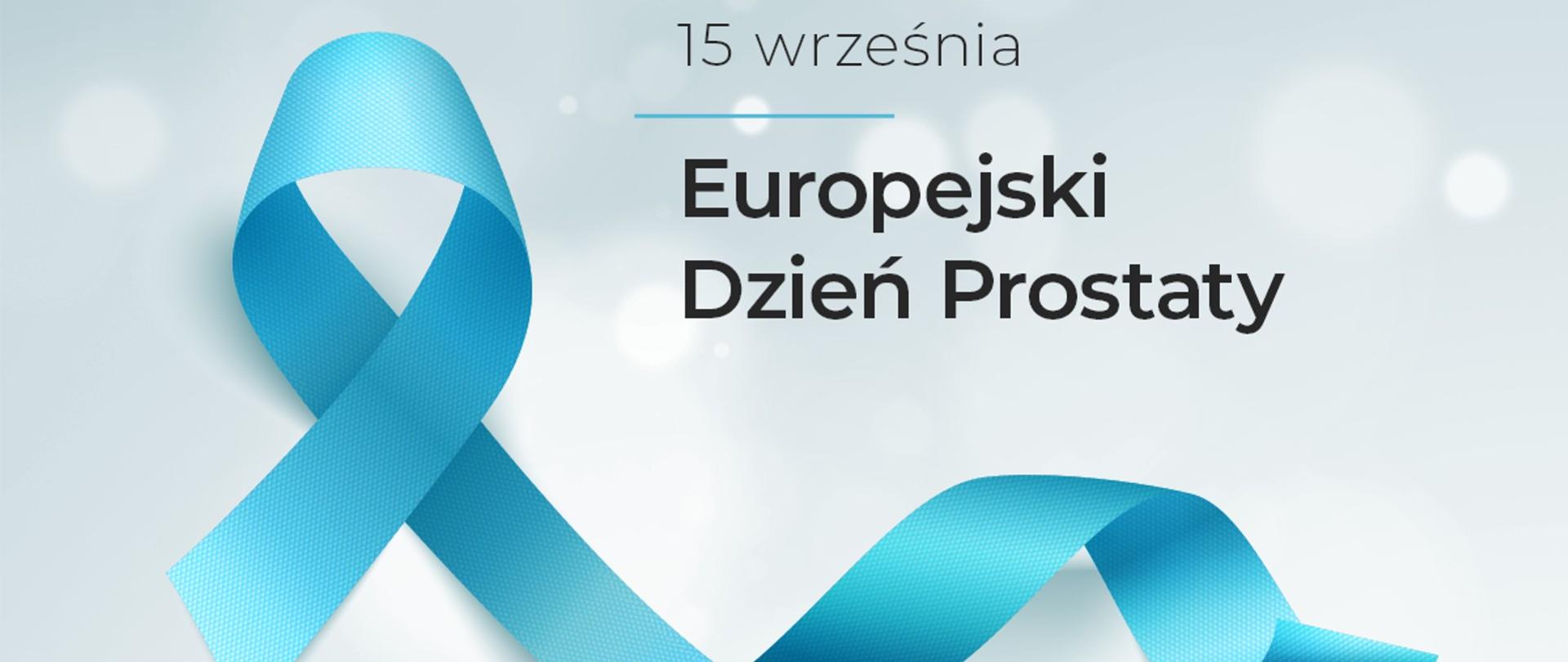 Zdjęcie przedstawia niebieską wstążkę- nawiązuje do europejskiego Dnia Prostaty
