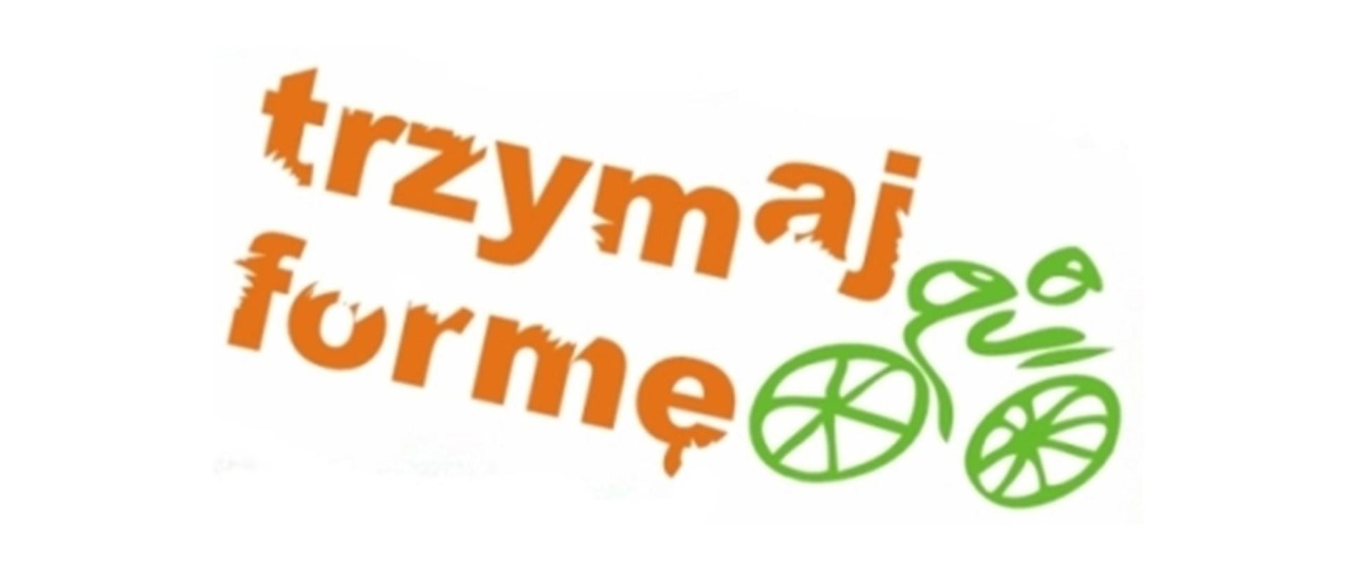 logo Trzymaj Formę - napis i rowerzysta