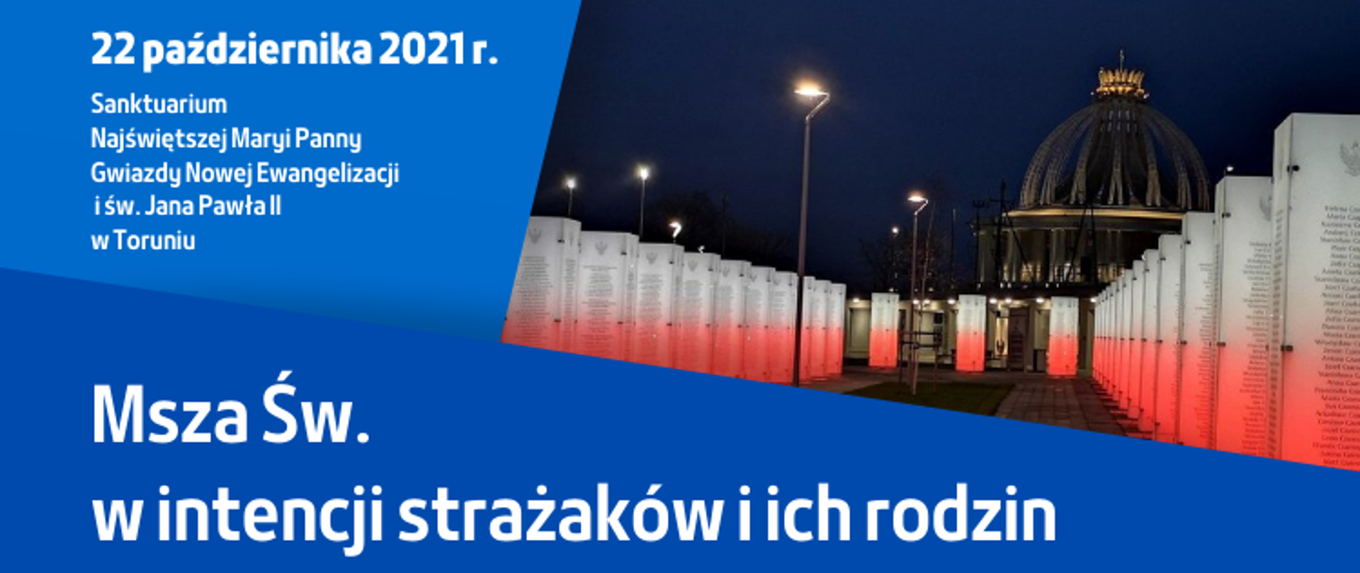 Baner informacyjny - Msza Św. w intencji strażaków