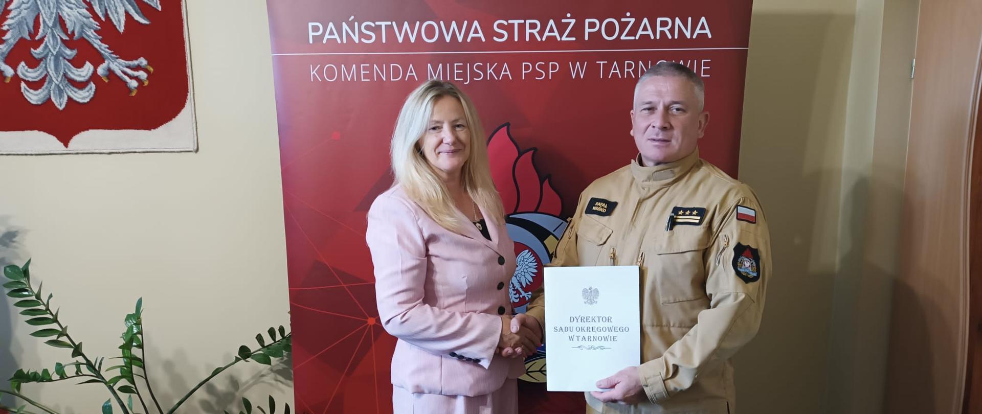 współpracy pomiędzy Komendą Miejską Państwowej Straży Pożarnej w Tarnowie i Sądem Okręgowym w Tarnowie. 