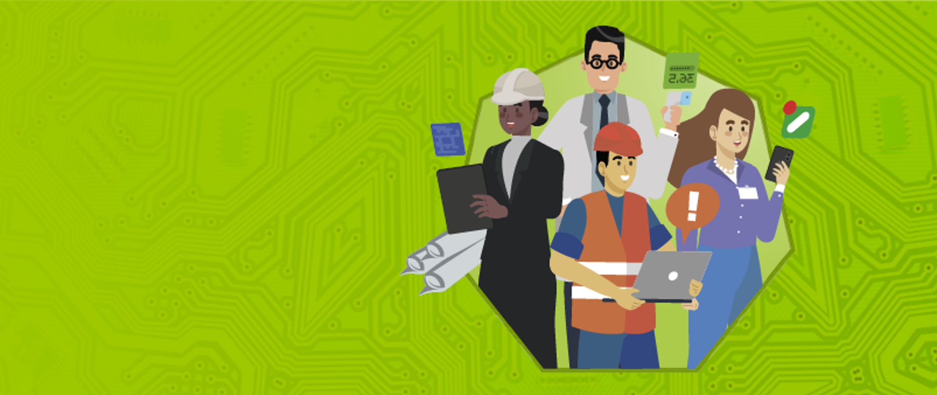 Banner - bezpieczna i zdrowa praca w epoce cyfrowej