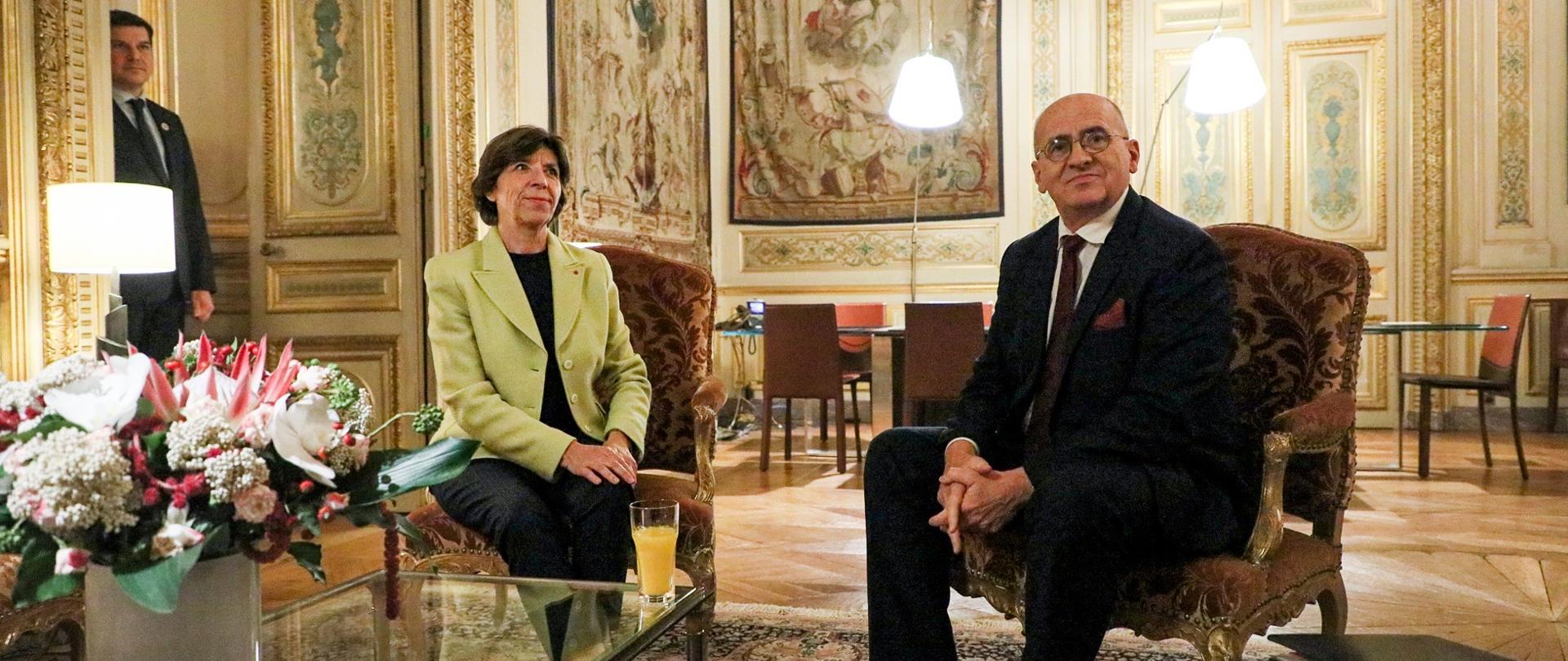 Minister Zbigniew Rau and Minister Catherine Colonna