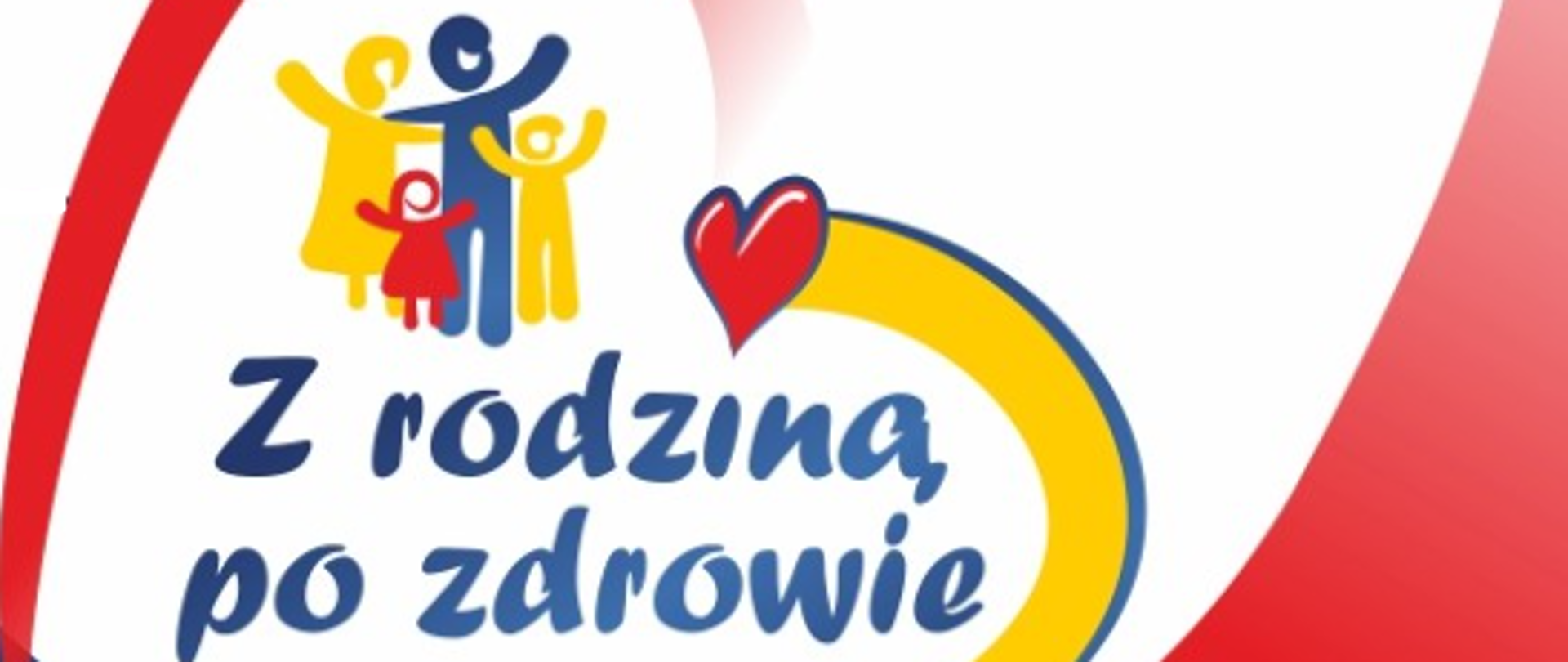 Grafika powiatowego festynu rodzinnego "Z rodziną po zdrowie" przedstawia rodzinę w serduszku. 