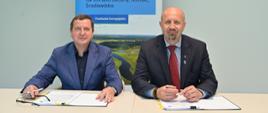 Na zdjęciu od lewej strony: Marek Misztal, Prezes Zarządu Elbląskiego Przedsiębiorstwa Wodociągów i Kanalizacji Sp. z o.o., Robert Gajda, Zastępca Prezesa NFOŚiGW.