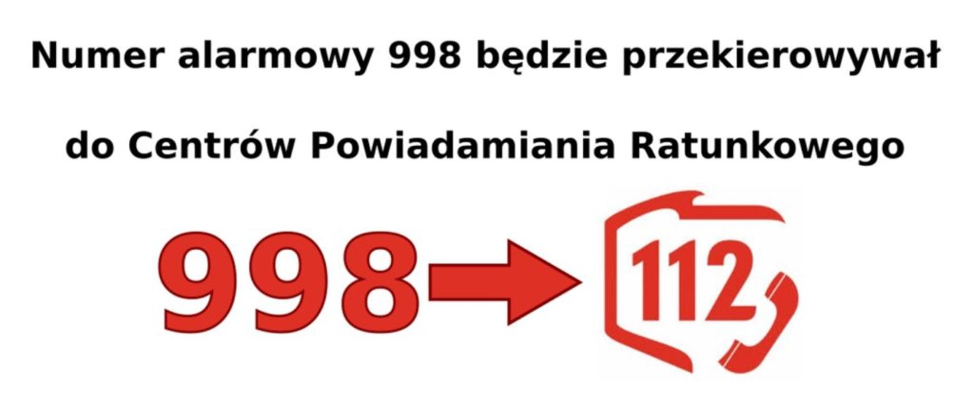 Przełączanie 998 na 112