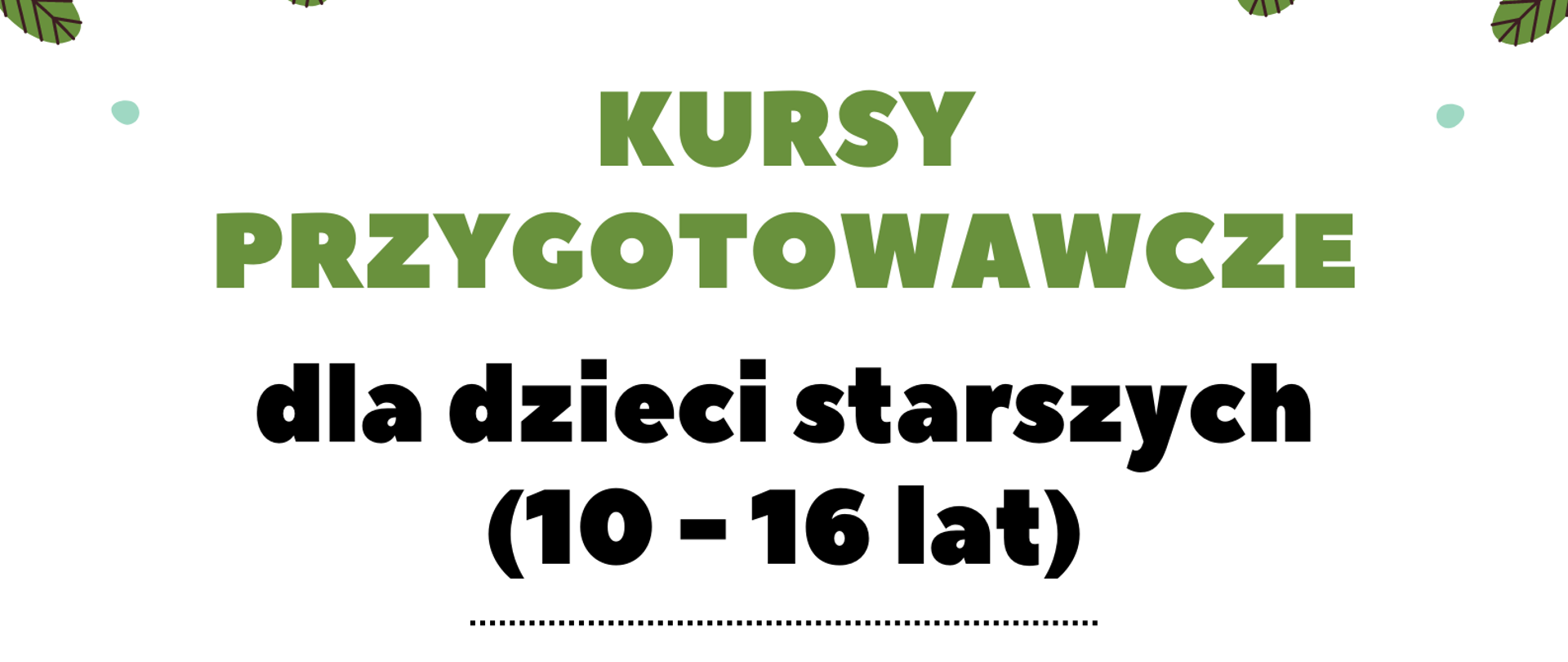 Na białym tle. Na górze strony trzy błękitne kontury chmur. Na ich tle czarne litery, że PSM I st. w Oławie zaprasza na. Poniżej po lewej i prawej stronie dwie gałązki z zielonymi listkami skierowane do środka strony. Następnie informacja, że kursy przygotowawcze dla dzieci starszych (10 - 16 lat) odbędą się 12 maja 2023 r. w godzinach 17.00 - 18.00 w sali nr 13 szkoły. Na samym dole strony graficzne przedstawienie dzieci: po lewej stronie w pozycji siedzącej chłopiec w okularach czytający książkę, po prawej stronie w pozycji stojącej dziewczynka bawiąca się żółtą wstążką.
