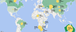 Infografika "Rozmieszczenie i udział rozpoznanych światowych konwencjonalnych zasobów uranu"