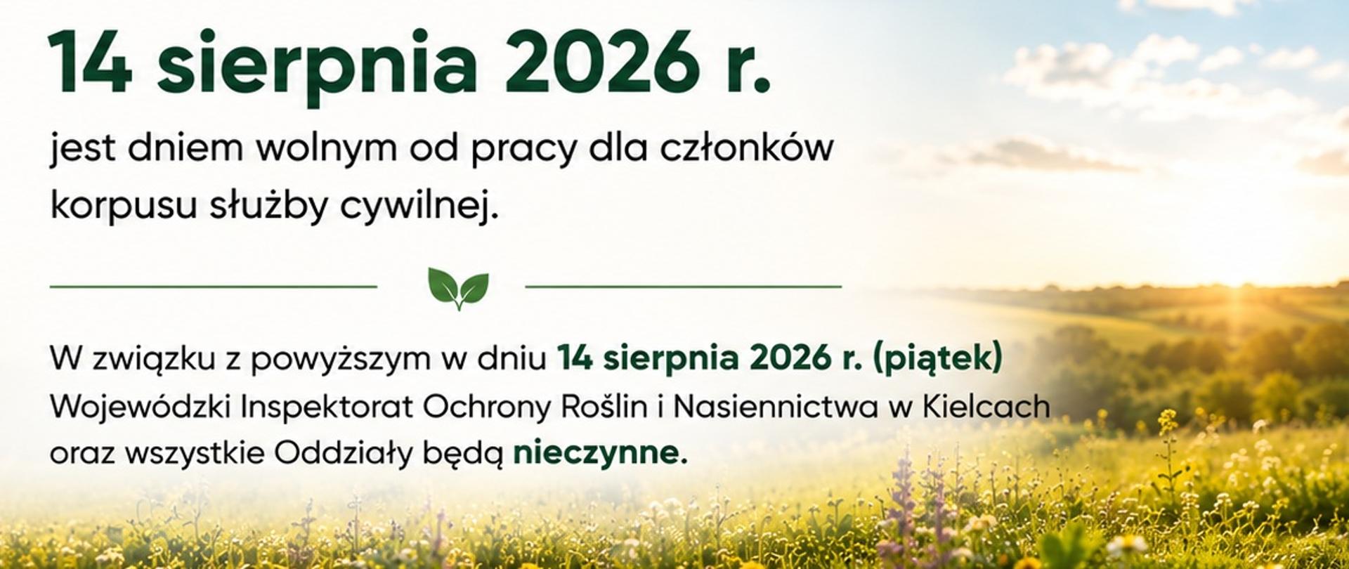 Słoneczna łąka na tle malowniczego wiejskiego krajobrazu. Na pierwszym planie znajduje się drewniany leżak z kapeluszem, koszem piknikowym i kocem, a w tle rozciągają się pola, drzewa i zachodzące słońce.
