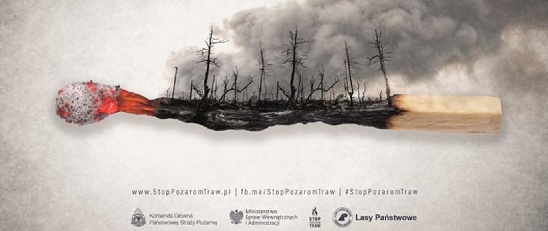 Zdjęcie plakatowe kampanii społecznej stop pożarom traw