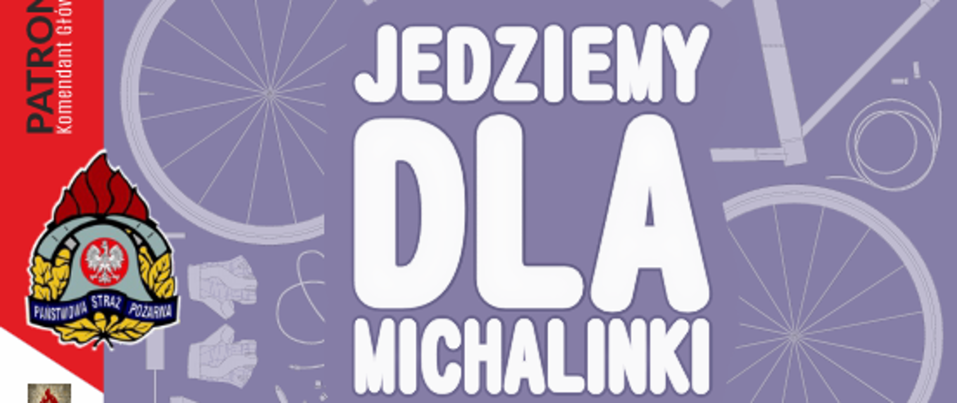 : Plakat charytatywnego rajdu rowerowego pod hasłem „Jedziemy dla Michalinki – 500+ X Edycja”.