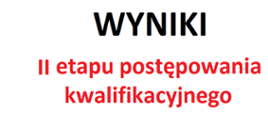 Napis "Wyniki I etapu postępowania kwalifikacyjnego"