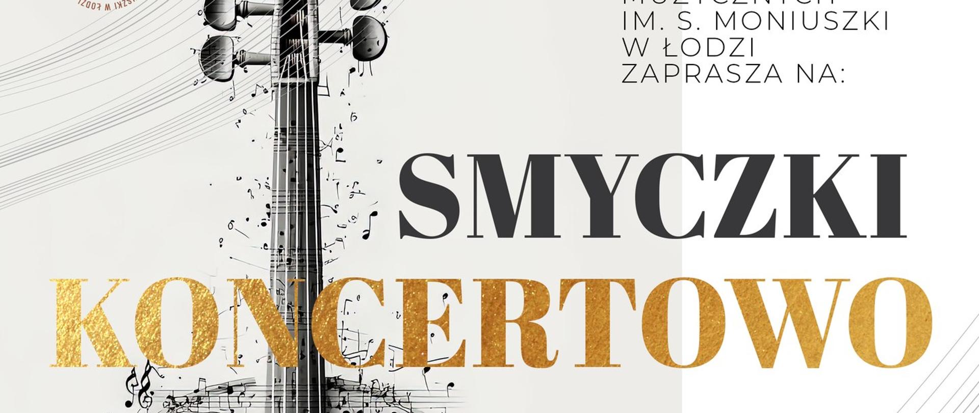 Skrzypce koncertowo - plakat na białym tle skrzypce