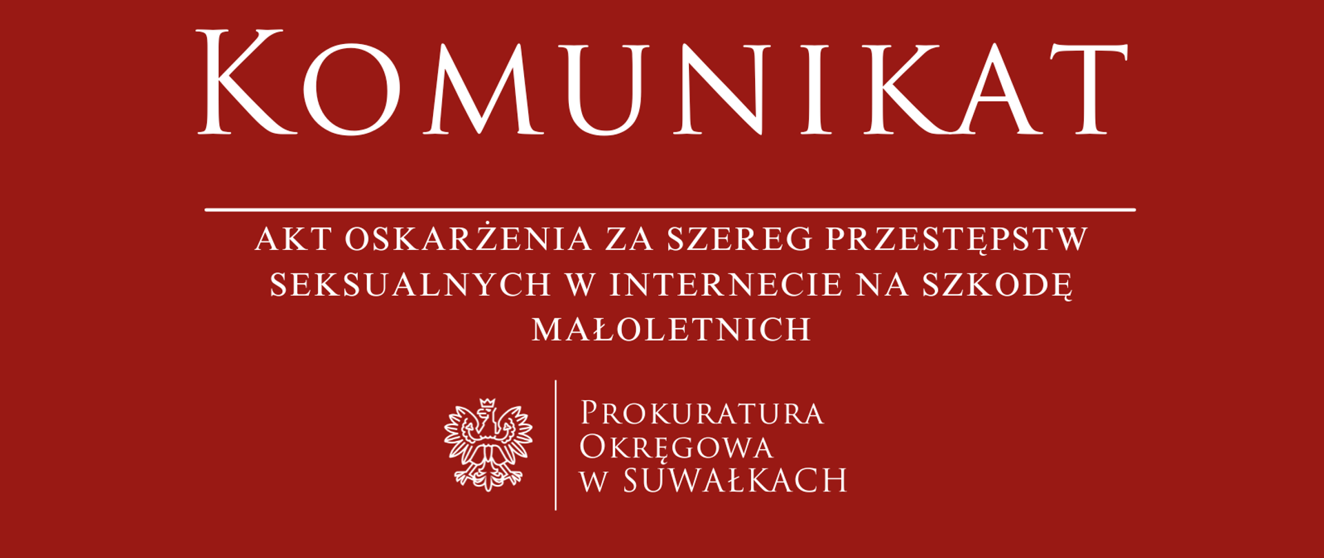 Akt oskarżenia za szereg przestępstw seksualnych w Internecie na szkodę małoletnich