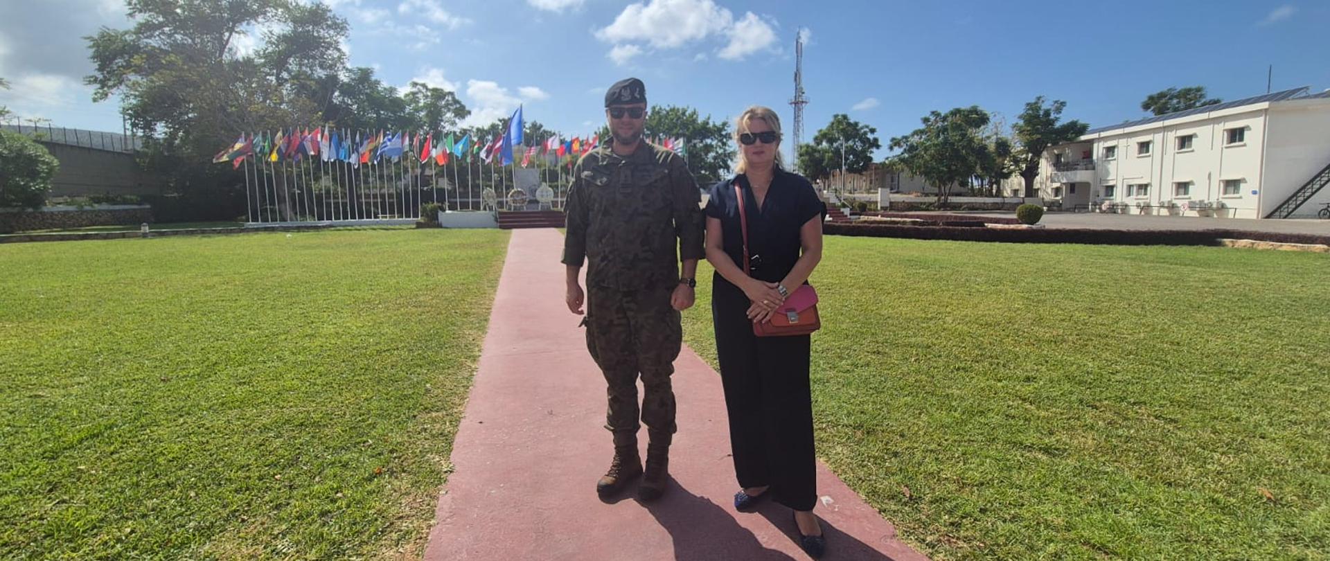 The Ambassador of the Republic of Poland, Aleksandra Bukowska-McCabe, and Defense Attaché Paweł Pochwatka at the UNIFIL mission base in Naqura