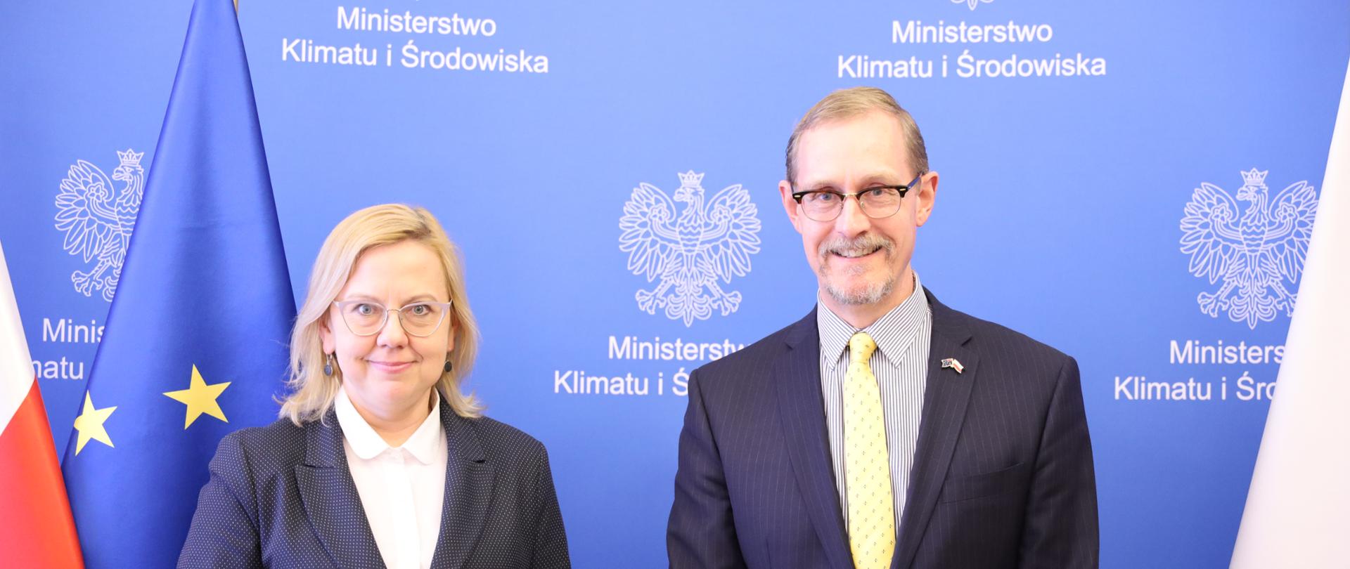 Spotkanie ministra klimatu i środowiska Anny Moskwy z ambasadorem RP w Australii Lloyda Brodricka