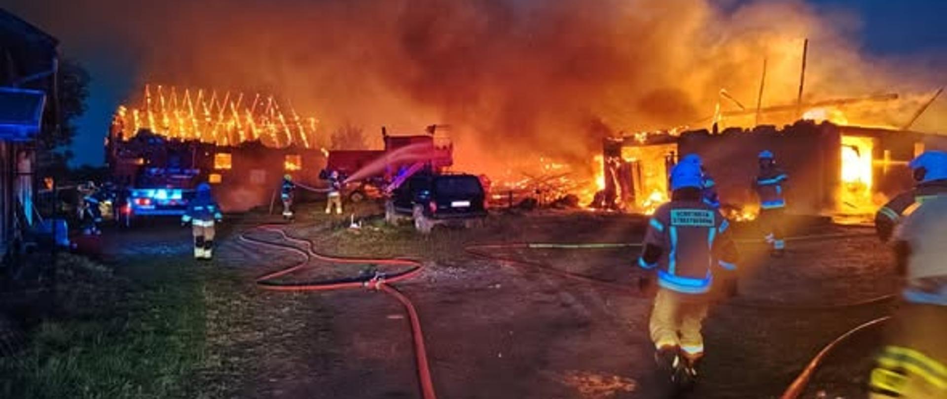 Pożar zabudowań gospodarczych w miejscowości Jankowo gm. Świątki
