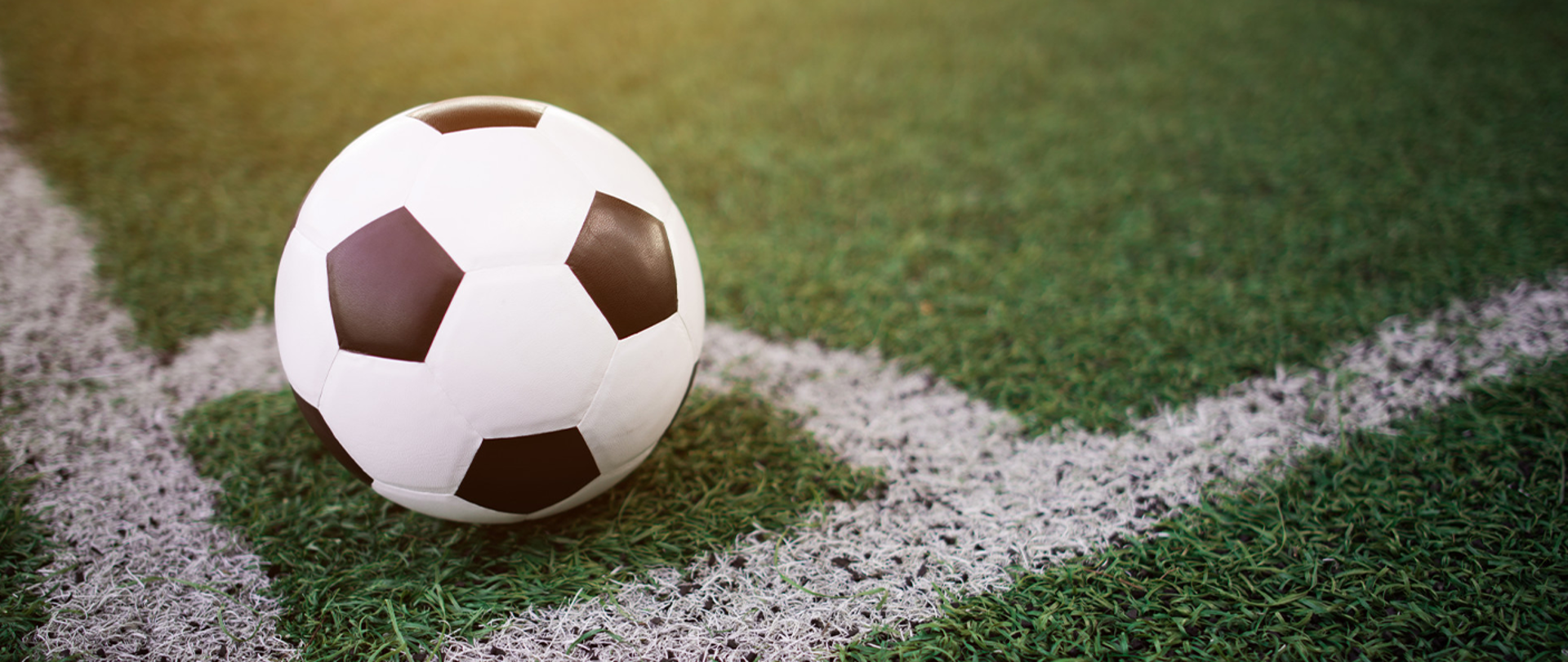 Piłka na boisku ze sztucznej trawy 