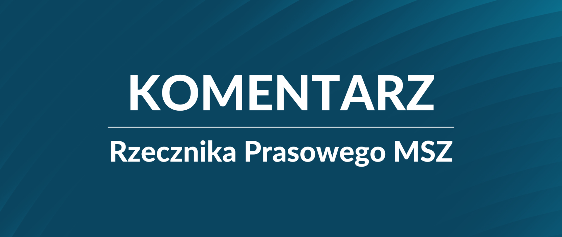Komentarz Rzecznika Prasowego MSZ