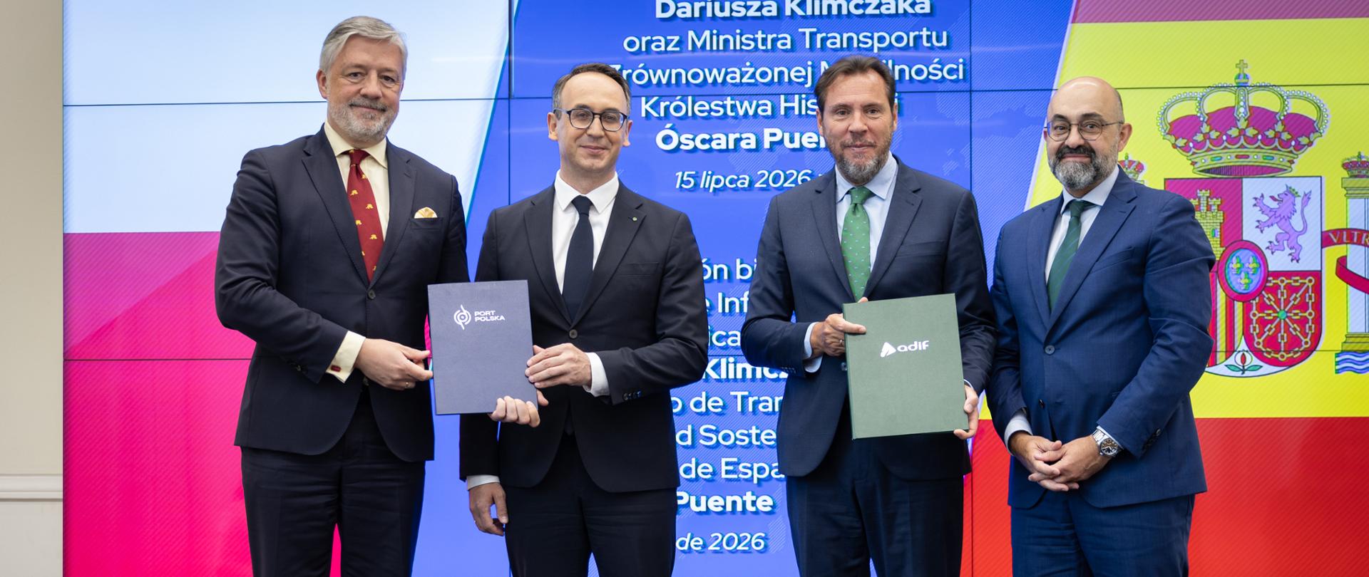Spotkanie ministra infrastruktury Dariusza Klimczaka z ministrem transportu i zrównoważonej mobilności Hiszpanii Óscarem Puente