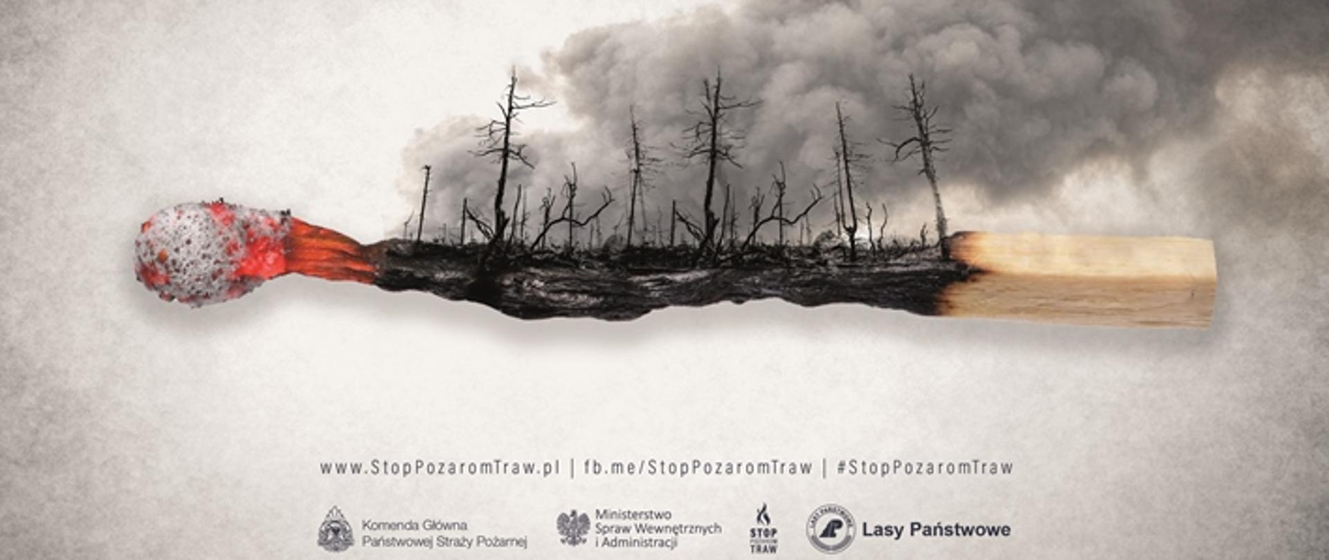 Plakat kampanii Stop pożarom traw