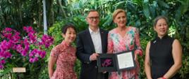 Wizyta w Singapurskim Ogordzie Orchidei - ceremonia nadania jednej z orchidei imienia Prezydenta RP i jego Małżonki
