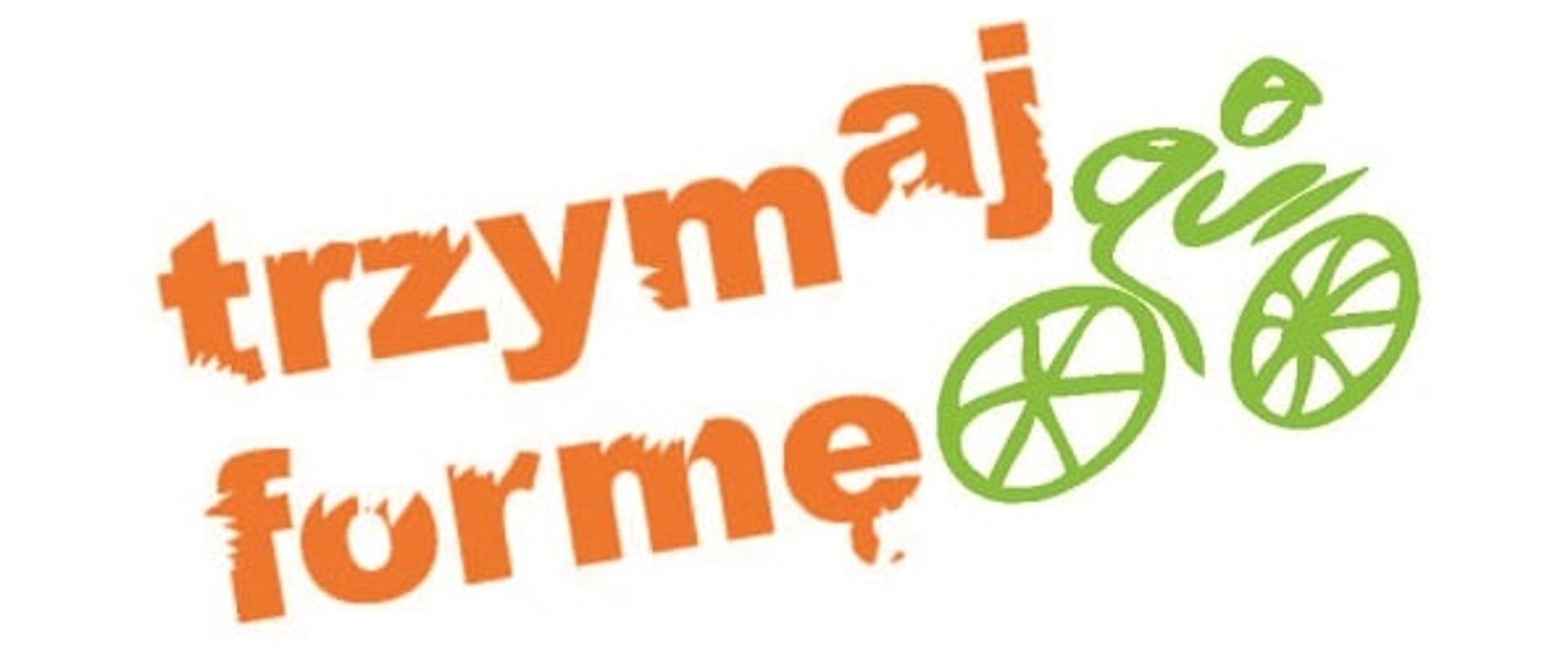 zdjęcie z logo programu z pomarańczową jego nazwą i zielonym rowerem