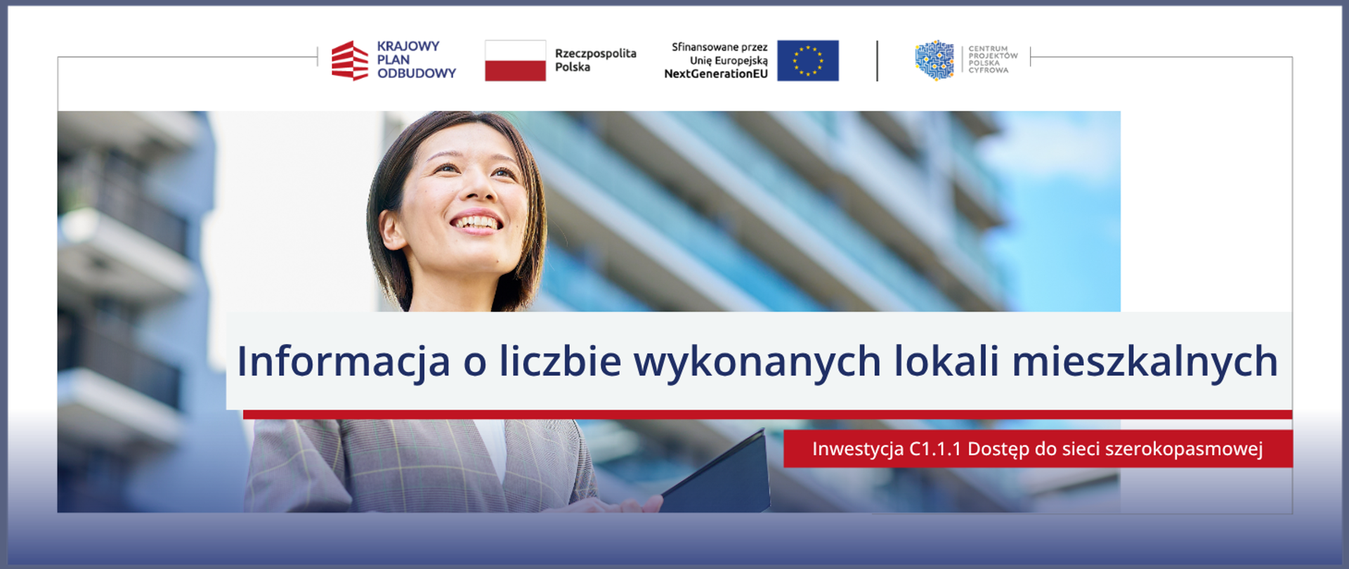 Informacja o liczbie wykonanych lokali mieszkalnych w Inwestycji C1.1.1 Dostęp do sieci szerokopasmowej