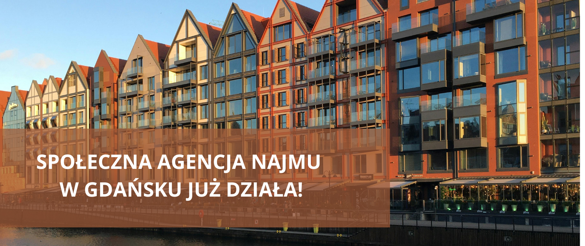 Zdjęcie domów z Gdańska - napis: Społeczna agencja najmu w Gdańsku już działa!