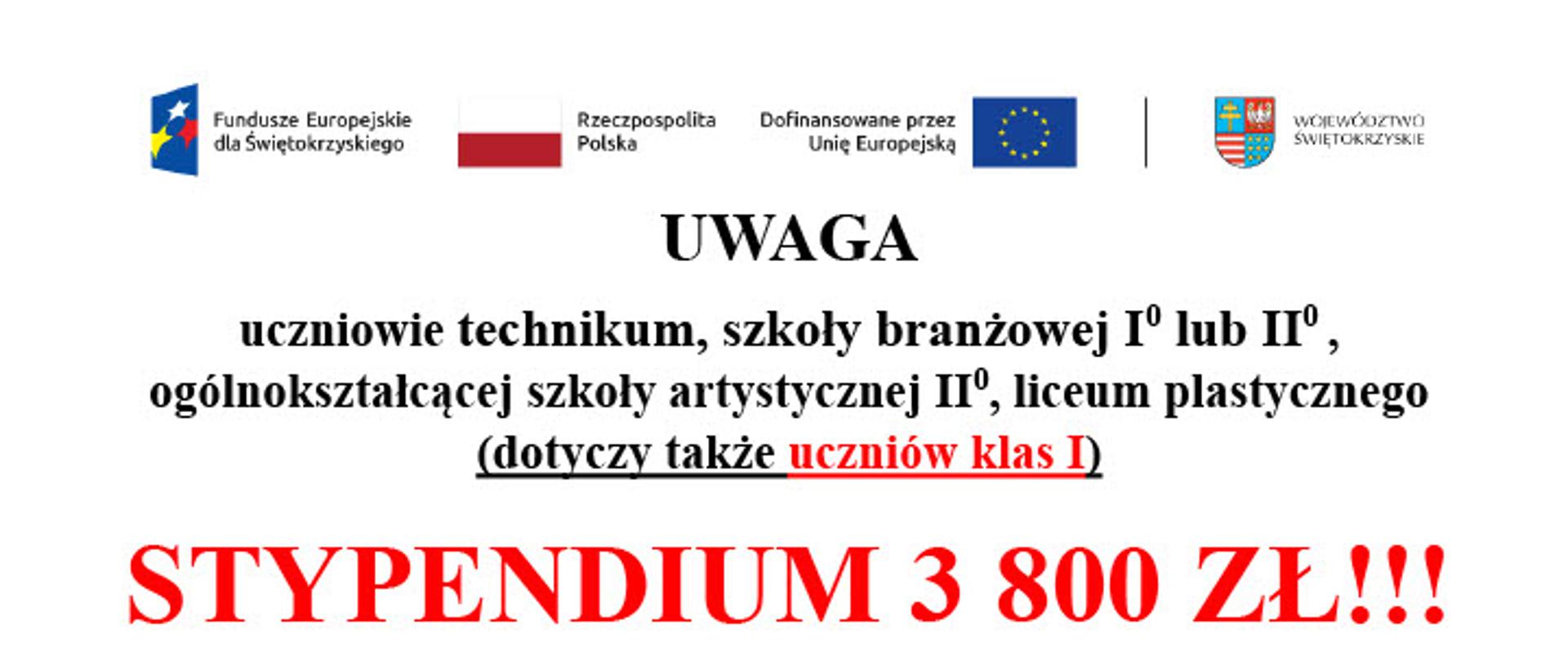 Stypendium wynosi 3 800 zł, a wnioski można składać do 31 października 2026 roku. Program skierowany jest do uczniów techników, szkół branżowych I i II stopnia, ogólnokształcących szkół artystycznych II stopnia oraz liceów plastycznych (w tym uczniów klas I).