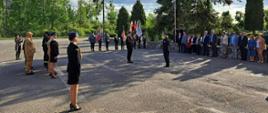 Na zdjęciu znajduje się poczet sztandarowy, pododdział oraz zaproszeni goście