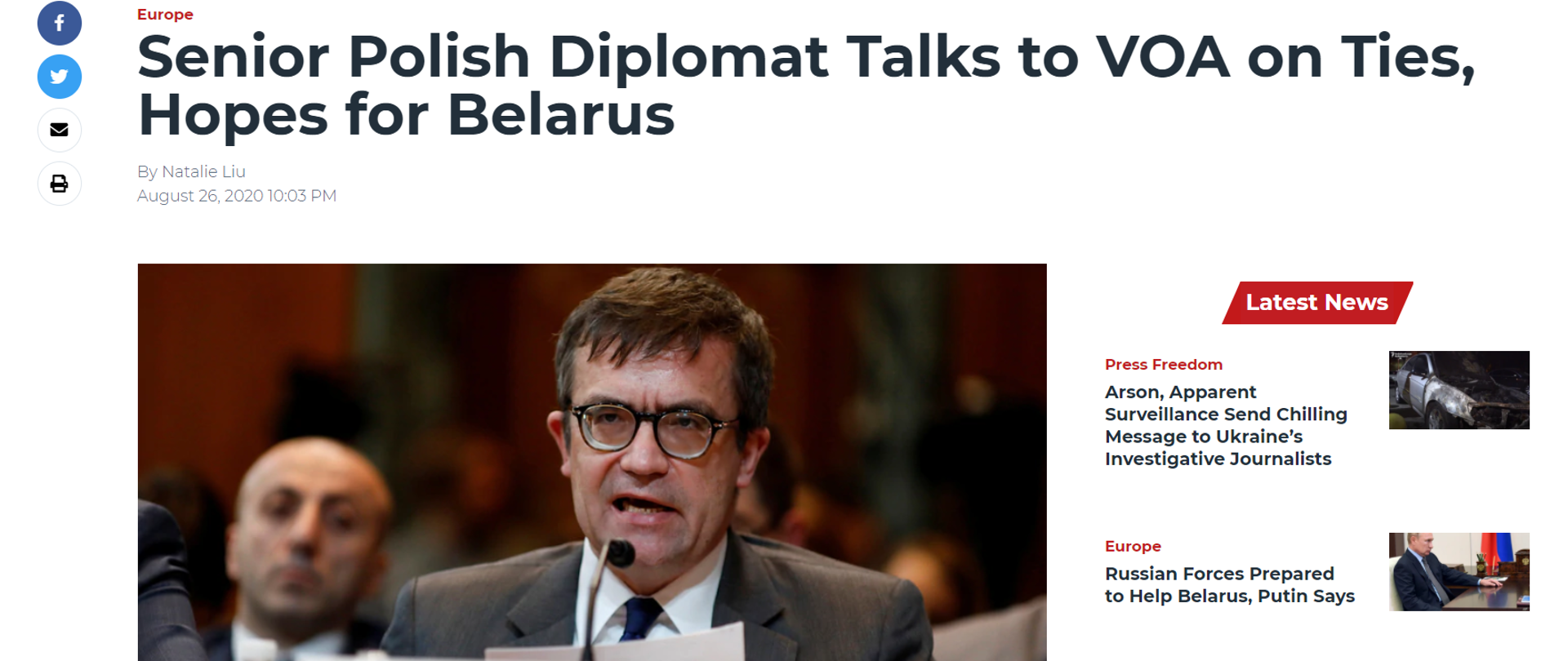 Wywiad Ambasadora Wilczka dla Voice of America