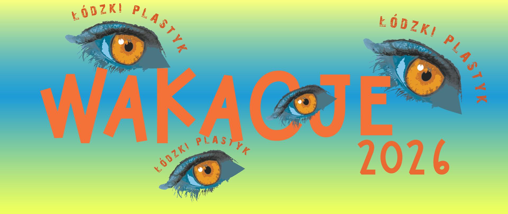 Banner z napisem Wakacje 2026 i symbolem szkoły