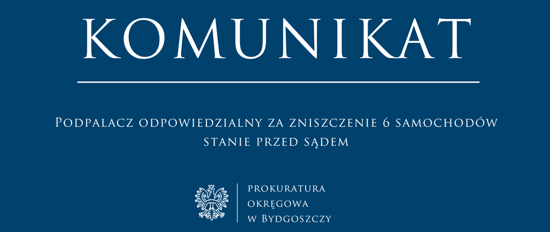 Podpalacz odpowiedzialny za zniszczenie 6 samochodów stanie przed sądem