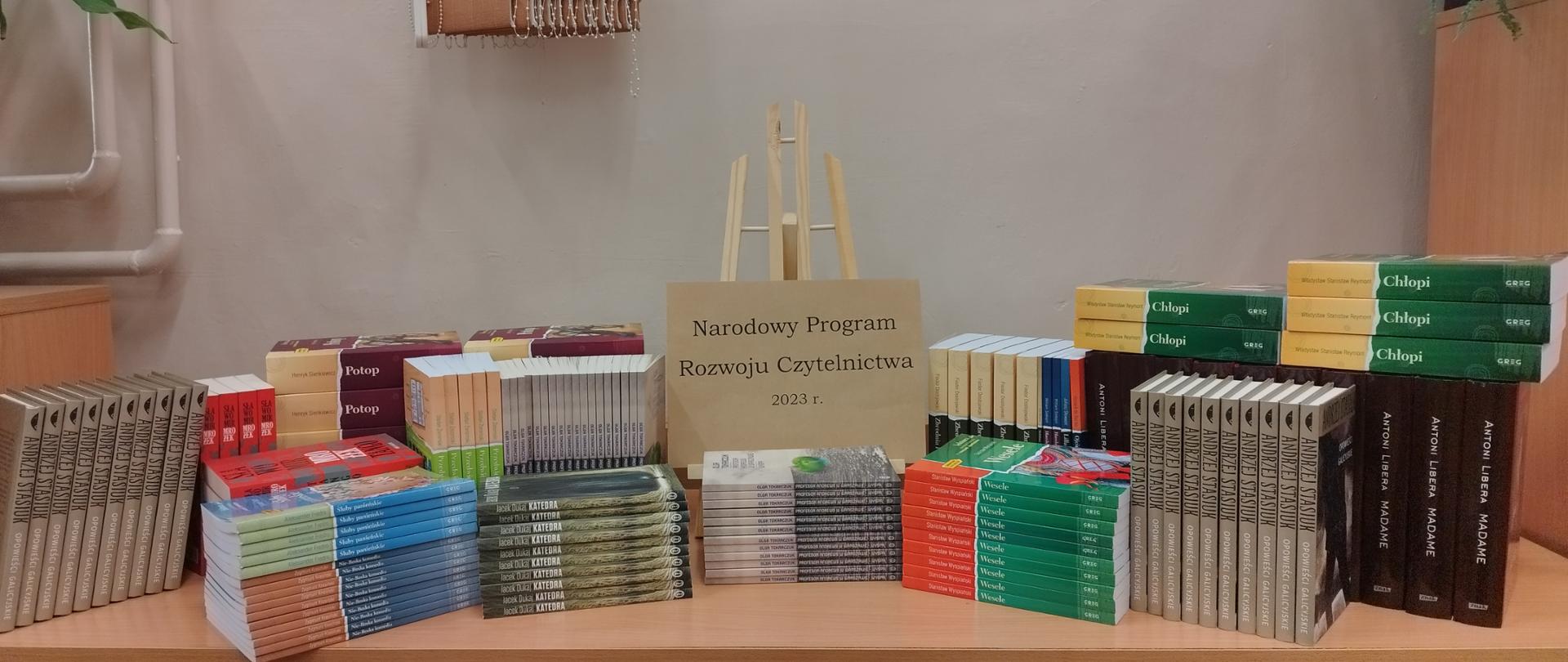 Kilka stosów nowych książek