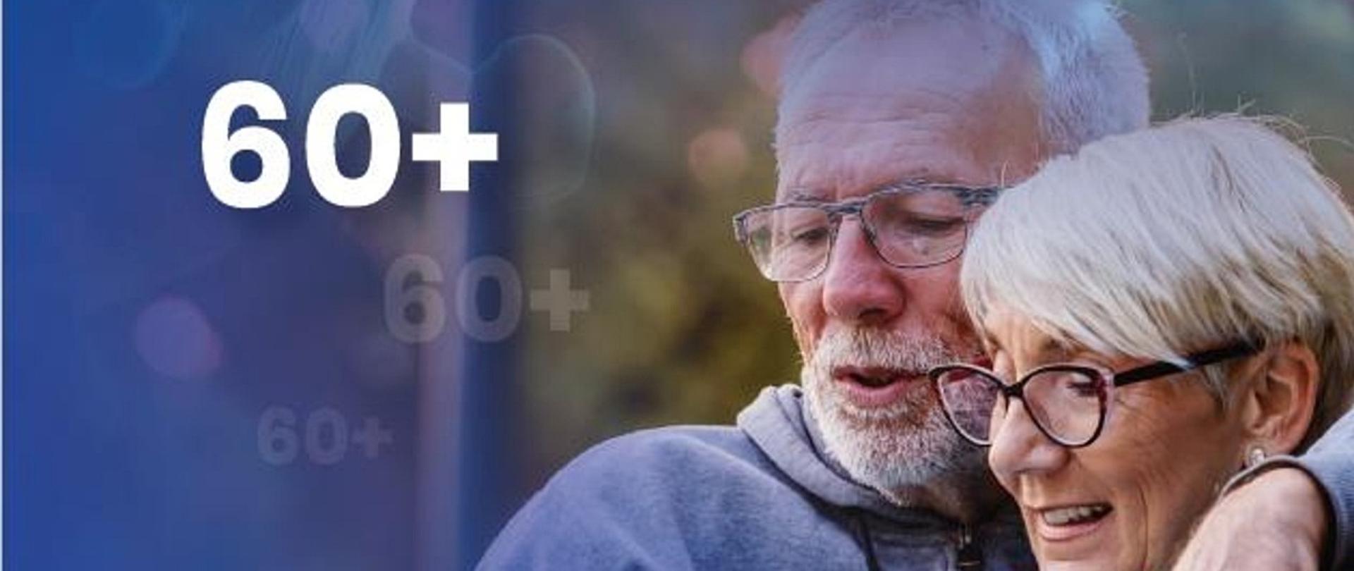 Para starszych ludzi, cyfra 60+ 