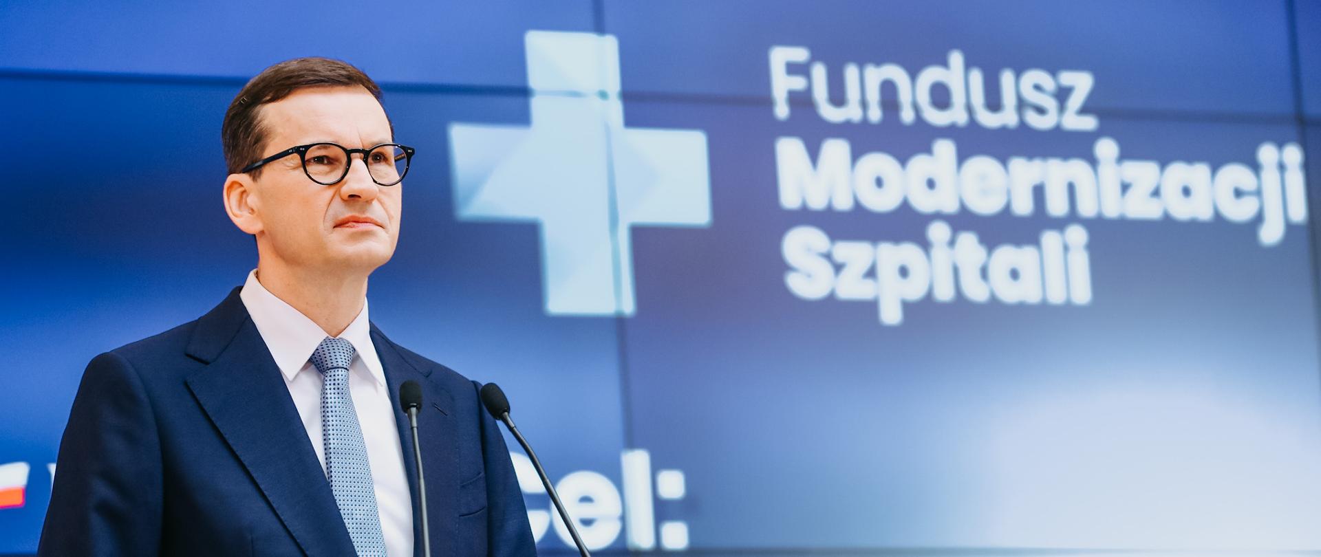 Na zdjęciu przemawiający premier Mateusz Morawiecki