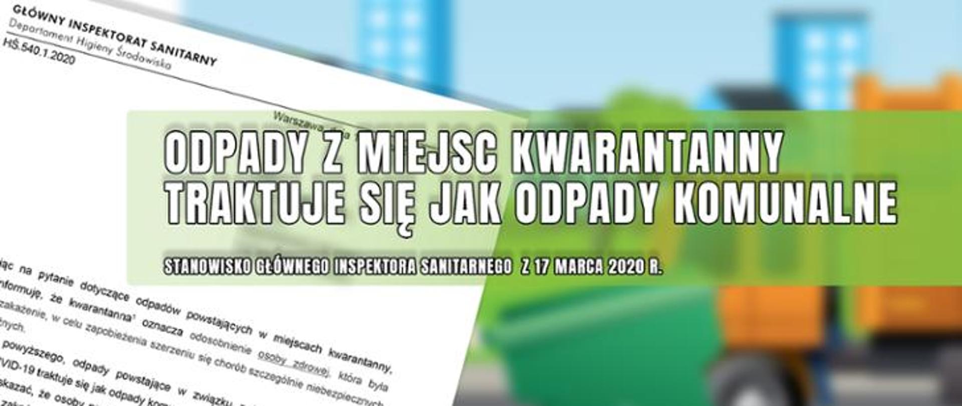 odpady z miejsc kwarantanny
