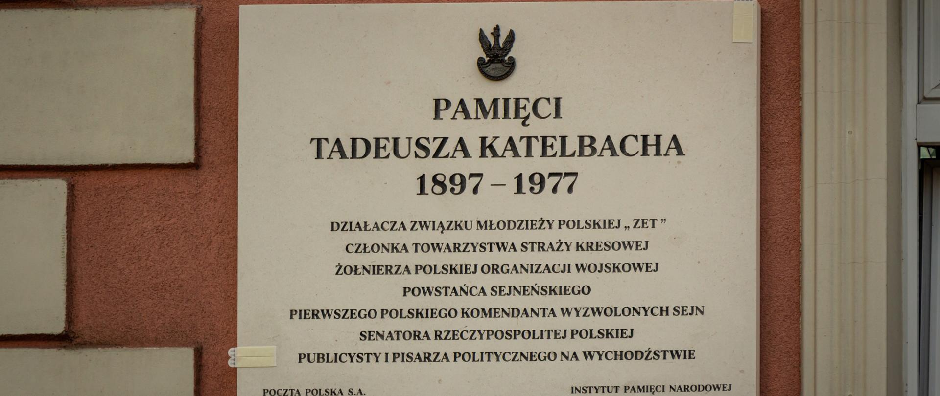 Odsłonięcie tablicy poświęconej Tadeuszowi Katelbachowi w rocznicę powstania sejneńskiego