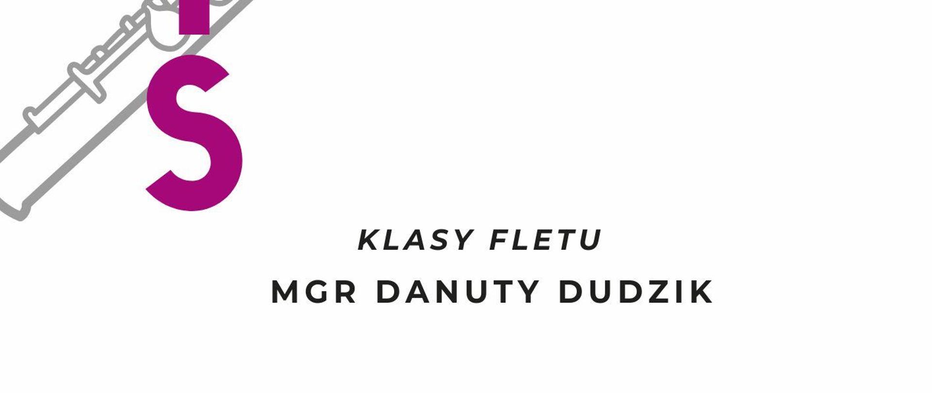 Plakat informacyjny dotyczący popisu klasy fletu mgr Danuty Dudzik odbywającego się w dniu 28.05.2024 o godz. 17.00.