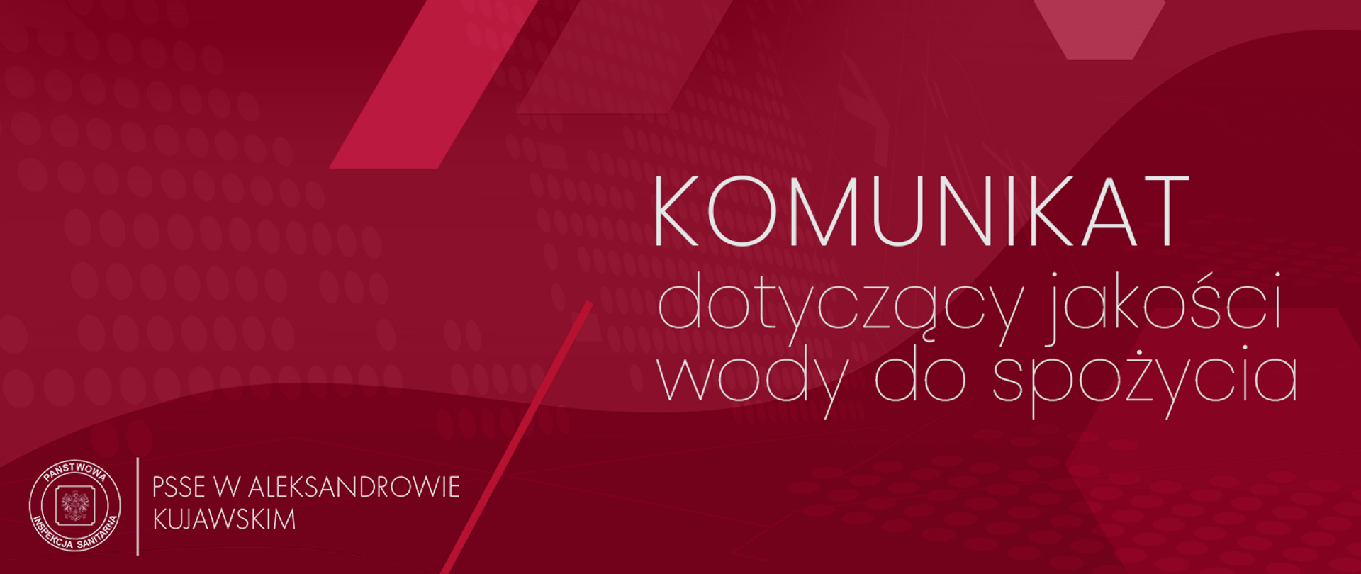 Komunikat dotyczący jakości wody RED