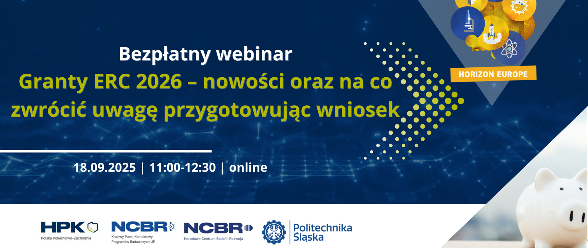HPK Polska Połudnowo-Zachodnia zaprasza na spotkanie „Granty ERC 2026 – nowości oraz na co zwrócić uwagę przygotowując wniosek”