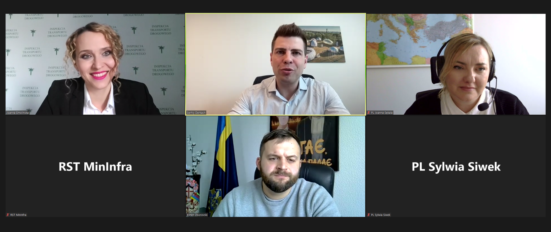 Spotkanie w formie online przedstawicieli Głównego Inspektoratu Transportu Drogowego, ukraińskiego Ministerstwa Rozwoju Społeczności, Terytoriów i Infrastruktury oraz Państwowej Służby Ukrainy ds. Bezpieczeństwa Transportu.